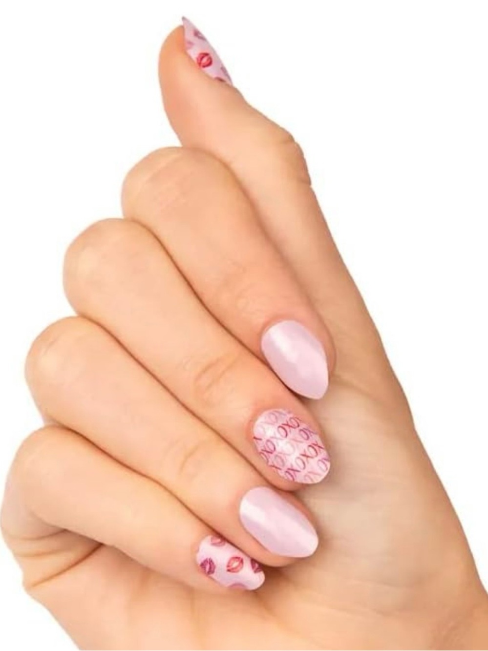 Color Street Kiss And Makeup 100% Pure Nail Polish *RETIRED* Pink Red XO’s Lips